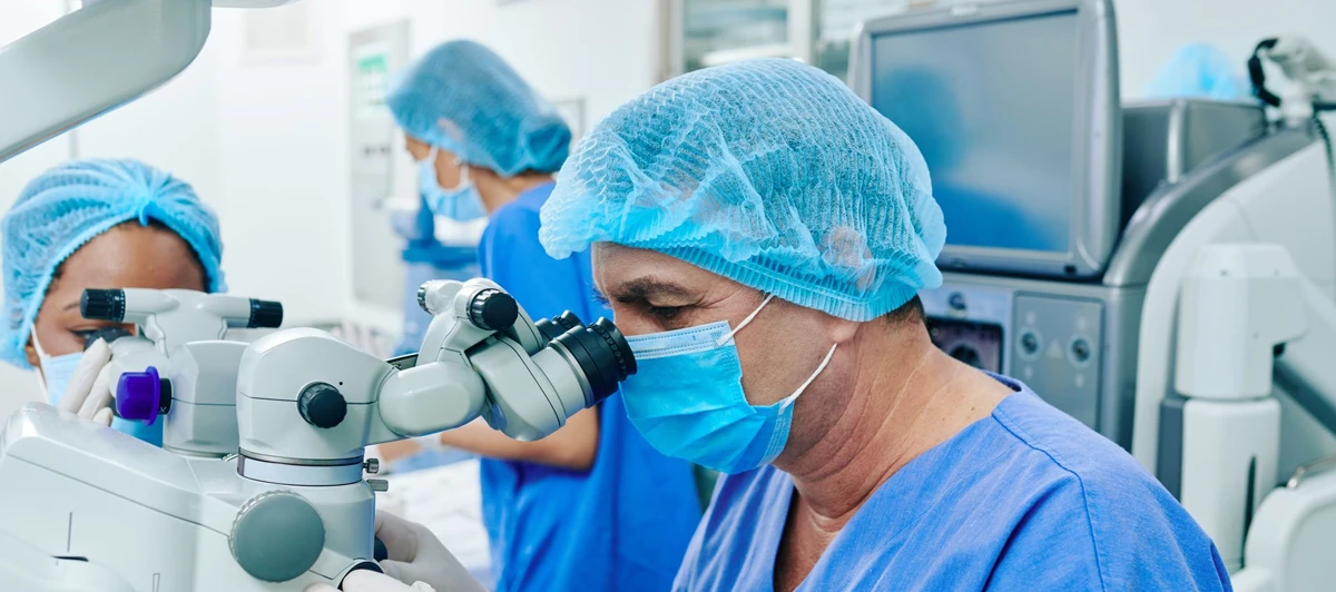 Eye surgeon performing Premium Cataract Surgery